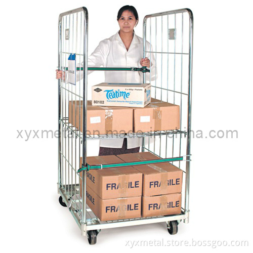 Medical Movable Steel Foldable Storage Roll Pallets with Wheels